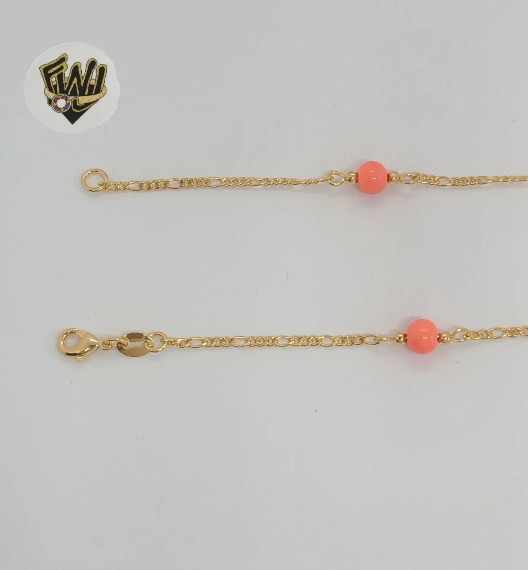 (1-3902-J) Gold Laminate - 6mm Coral Beads Necklace - BGF