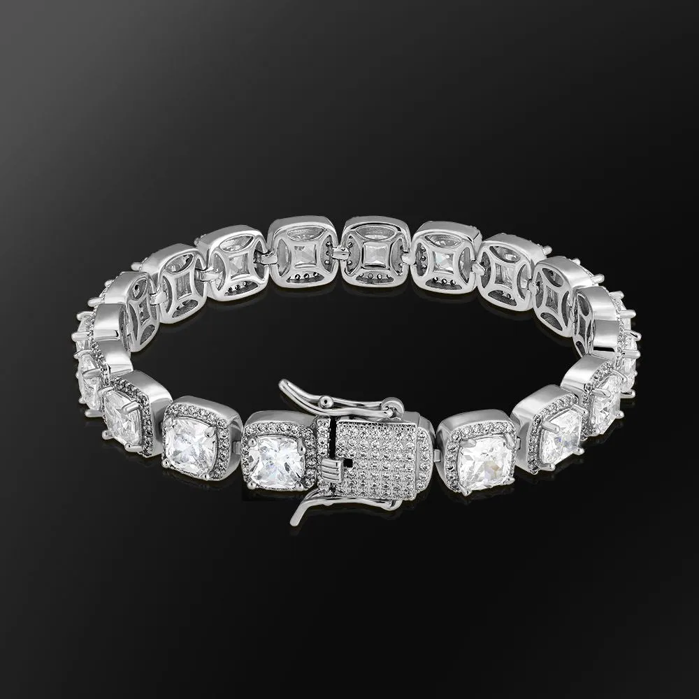 10mm CZ Diamond Mens Tennis Bracelet Necklace KRKC