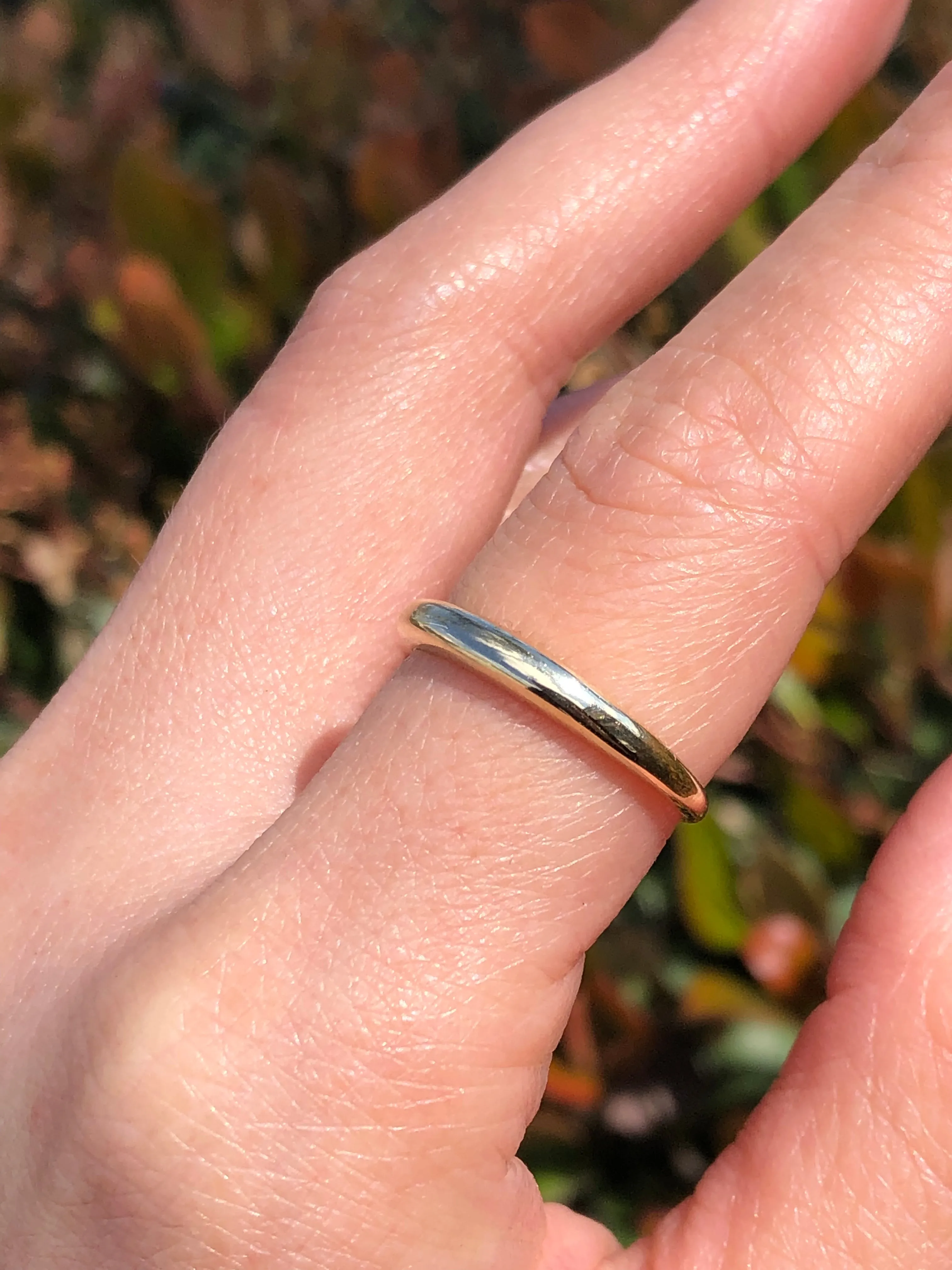 14K Domed Gold Band