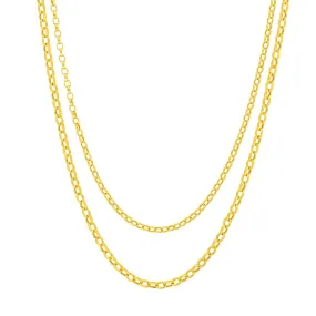 14K Gold Layered Oval Rolo Chain