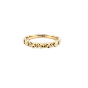 14K Gold Round Bubble Diamond Cut Fashion Band