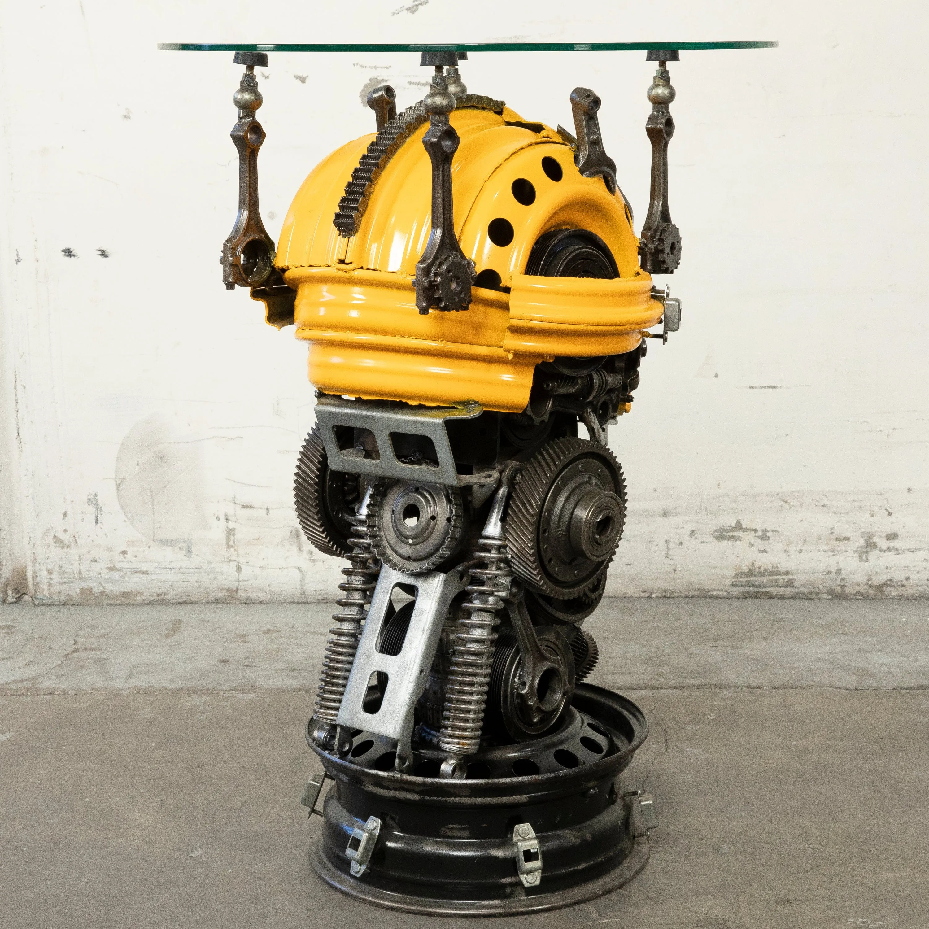 36 Bumblebee Inspired Recycled Metal Sculpture Table