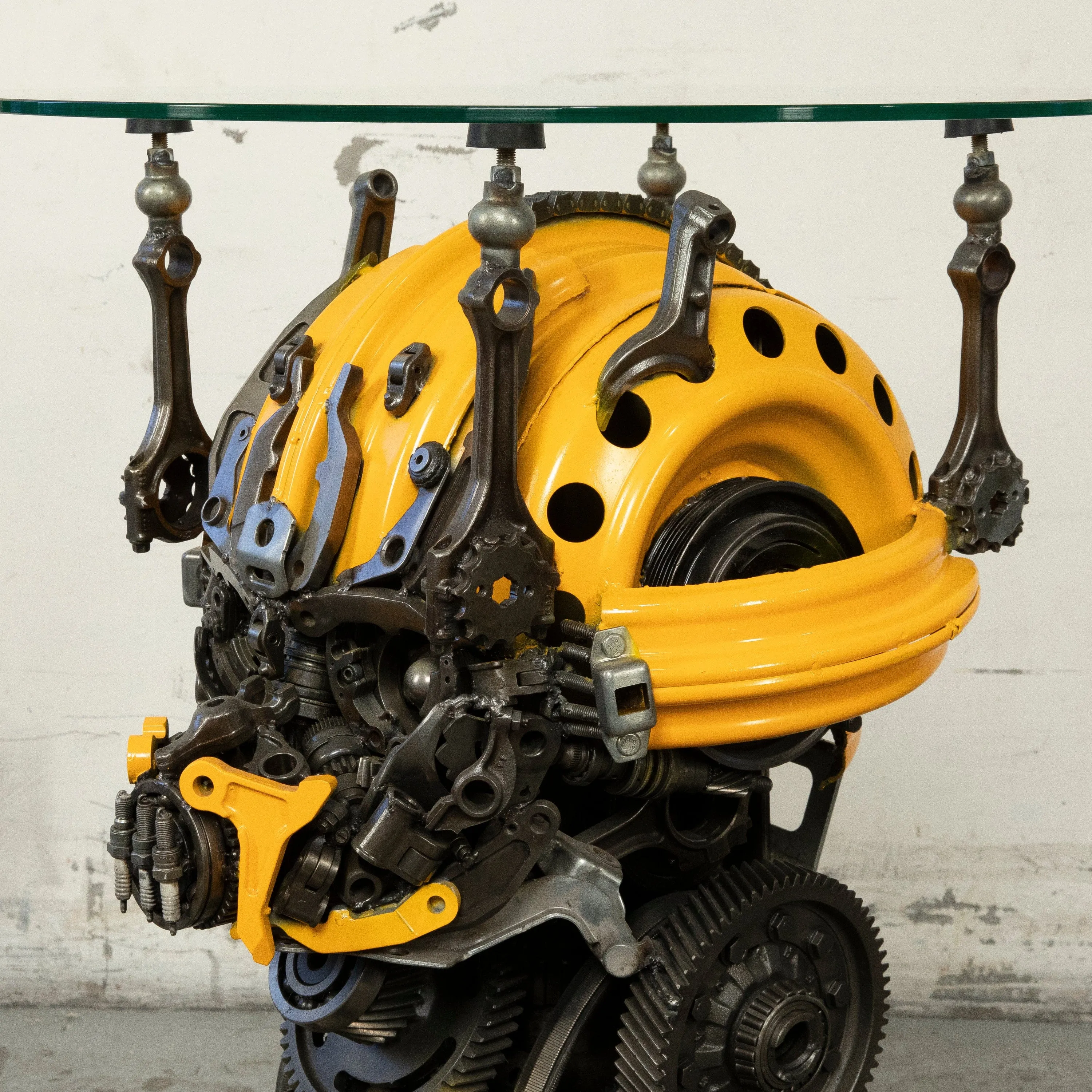 36 Bumblebee Inspired Recycled Metal Sculpture Table