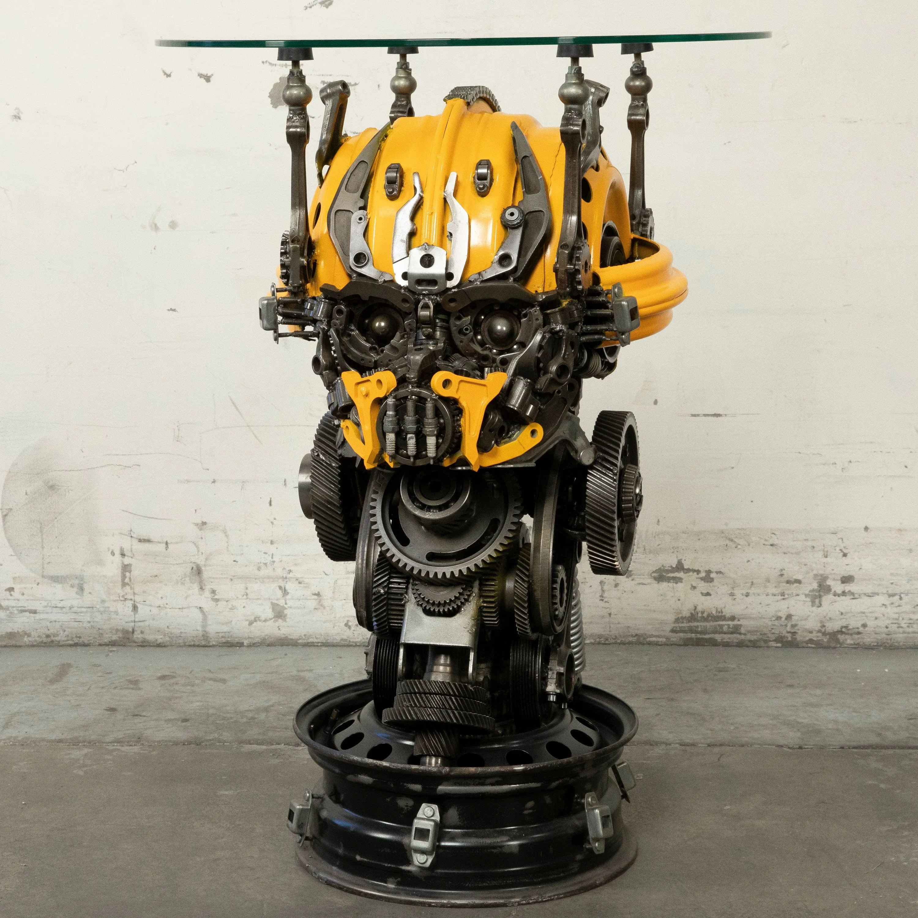 36 Bumblebee Inspired Recycled Metal Sculpture Table