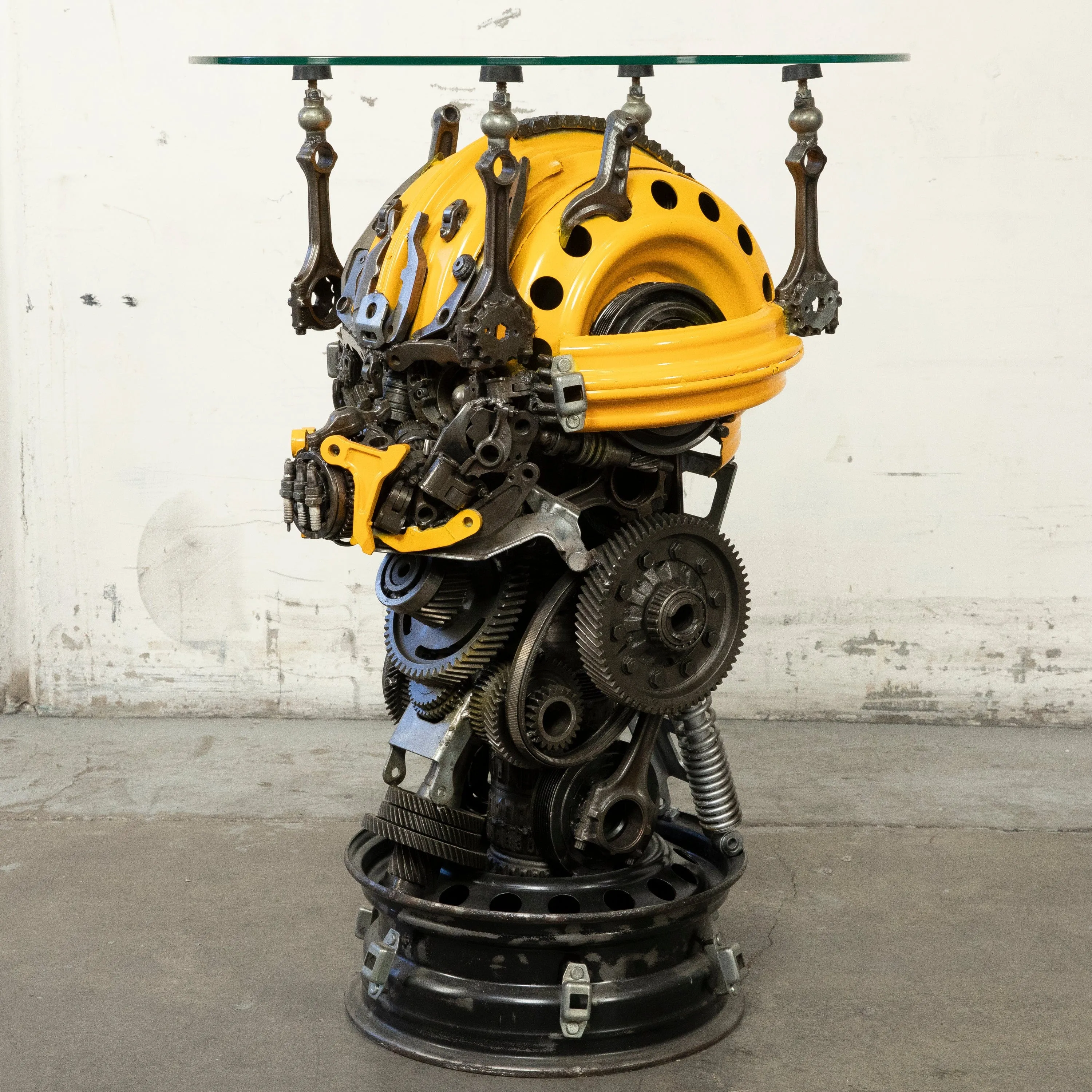 36 Bumblebee Inspired Recycled Metal Sculpture Table