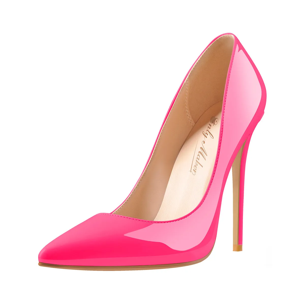 8cm 10cm 12cm Rose Red Pointed Toe Slip On High Heel Pumps