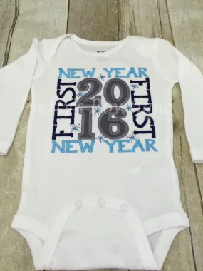 Baby boy 1st New Year's Shirt or bodysuit - any size ADD name for NO CHARGE 2017