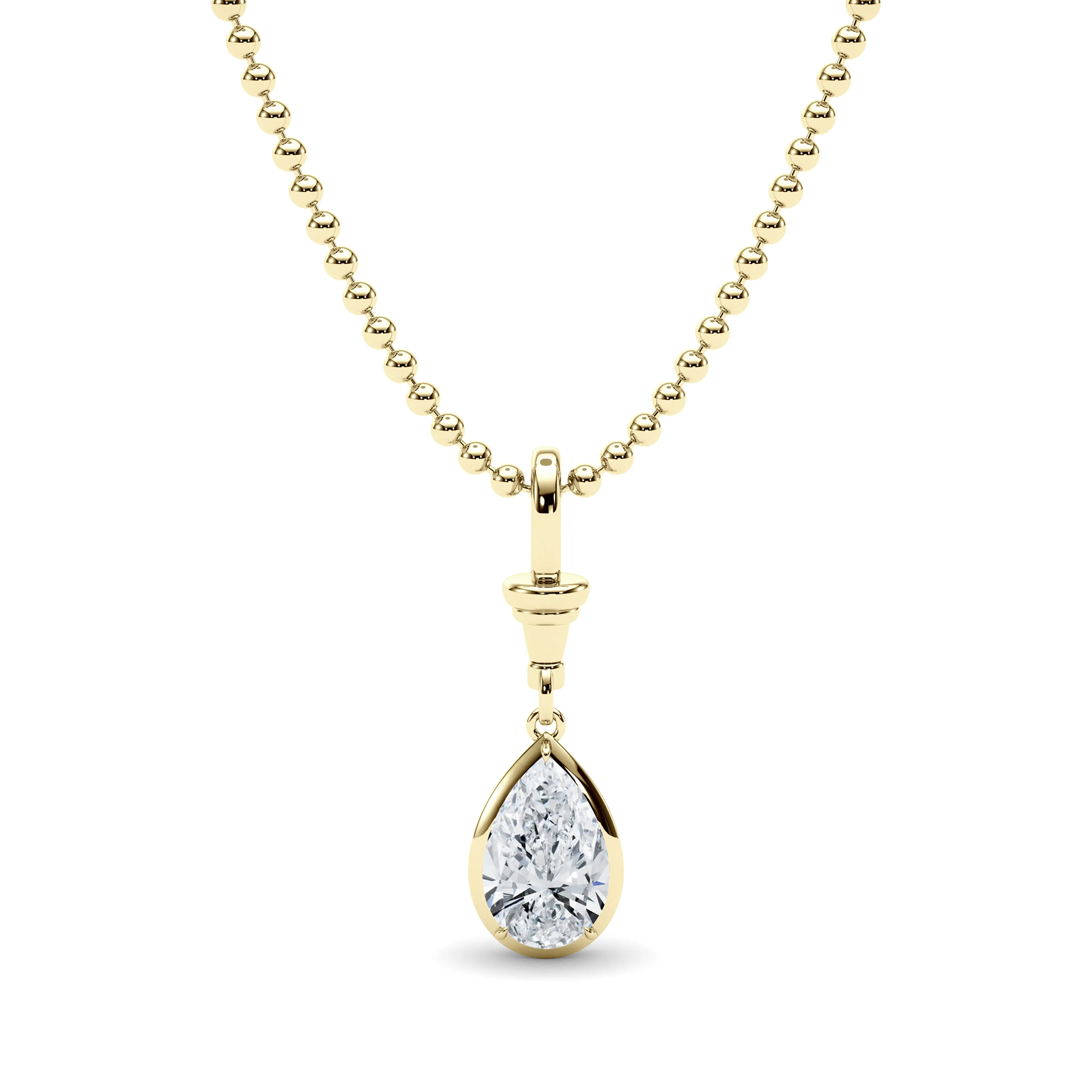 Ball & Chain Pear Shape Diamond Pendant