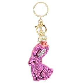 Bunny Rabbit Rhinestone Tape Keychain