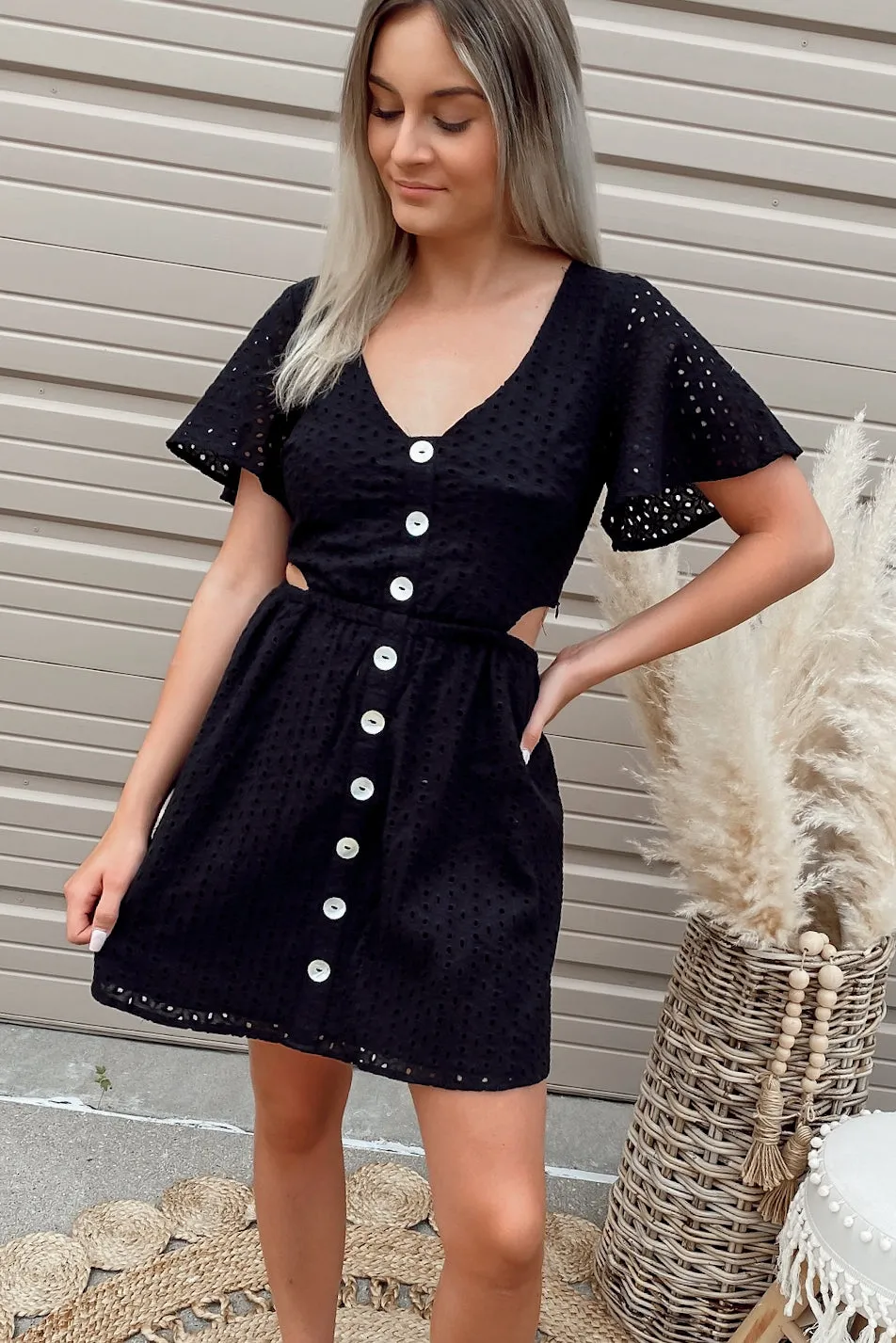 Cabo Black Eyelet Dress