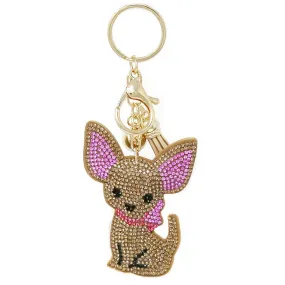 Chihuahua Rhinestone Tape Keychain