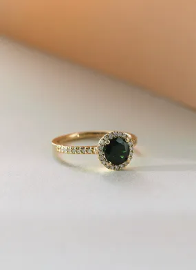 Cindy diamond tourmaline ring 14k gold