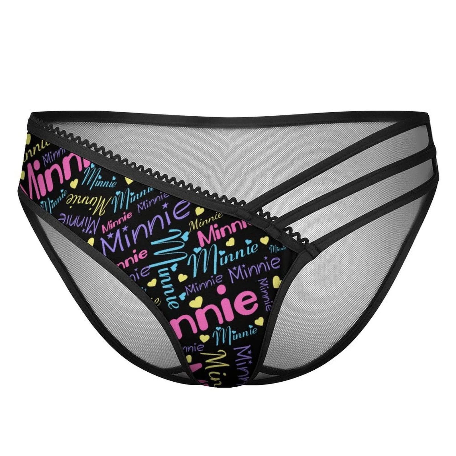 Custom Name Colorful Women's Low Waist Mesh Briefs Personalized Underwear Panties for Women