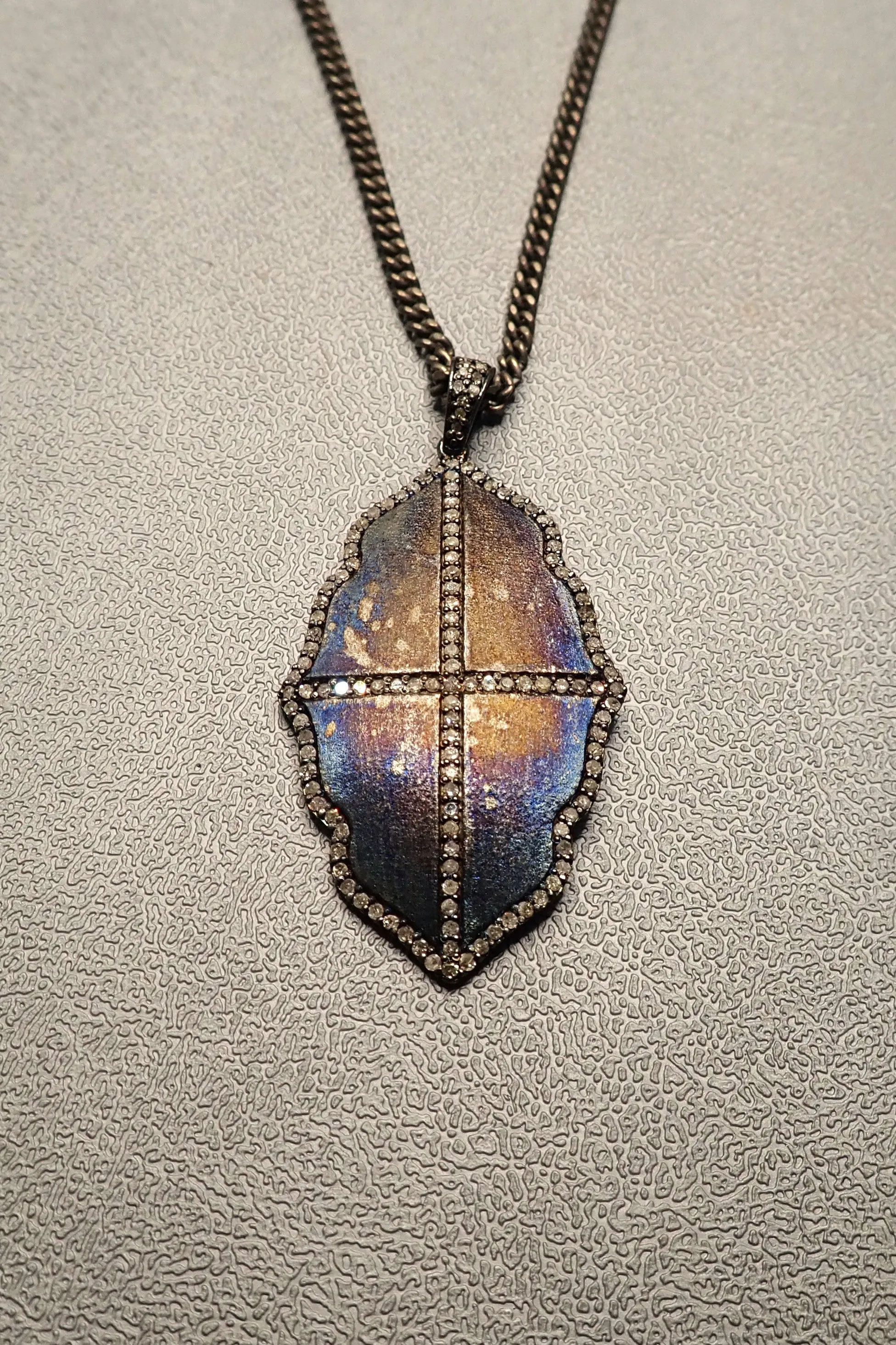 DIAMOND SHIELD CROSS NECKLACE - one made