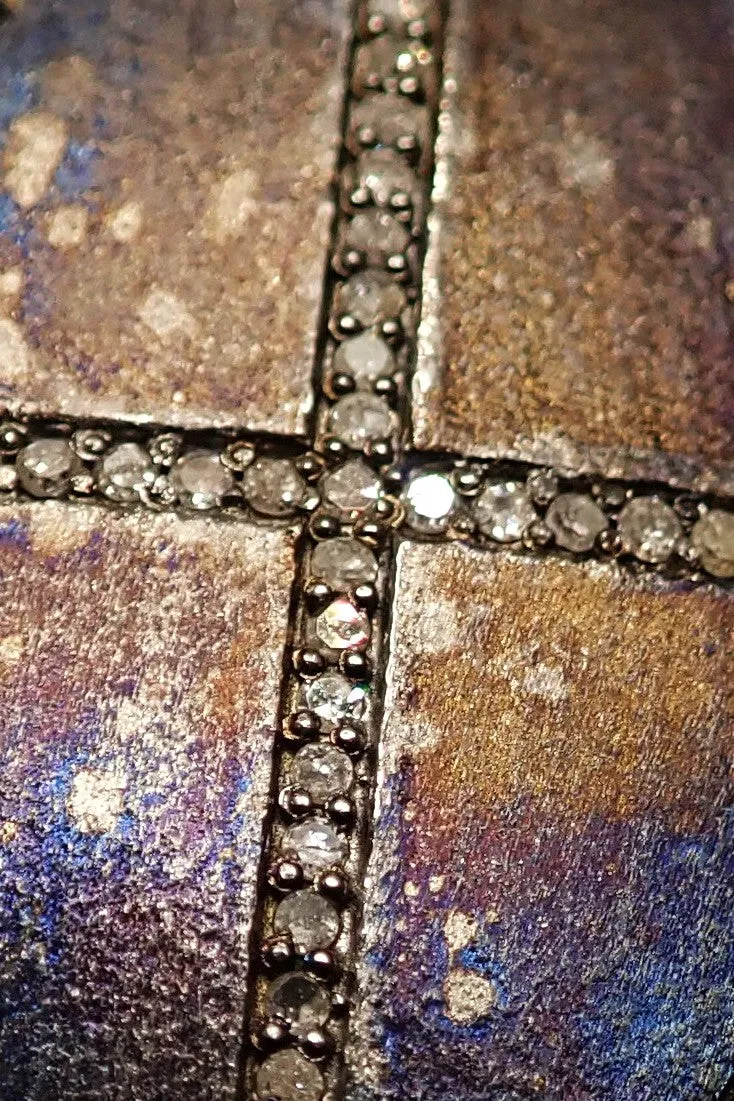 DIAMOND SHIELD CROSS NECKLACE - one made