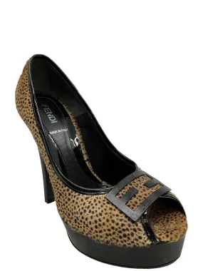 Fendi Platform Ponyhair Pumps Size 6.5