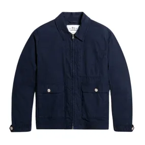 Giubbino Woolrich Crew Bomber Blu Melton