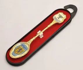 Gold Plated Spoon With jerusalem Logo.