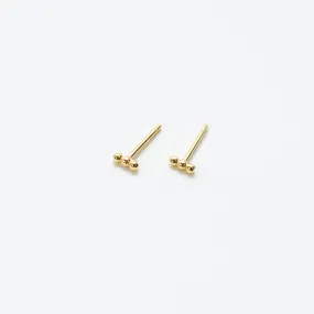 Gold Plated Three Dot Studs