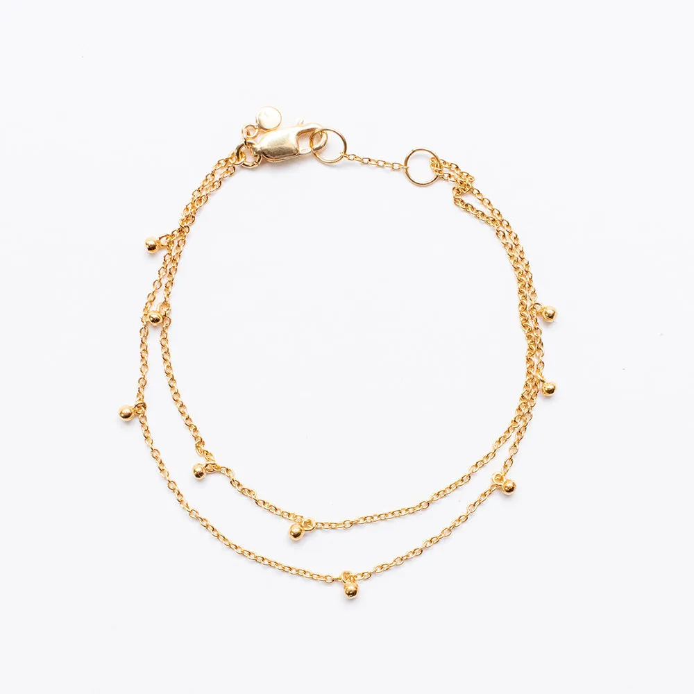 Gold Vermeil Two Strand Drops Bracelet