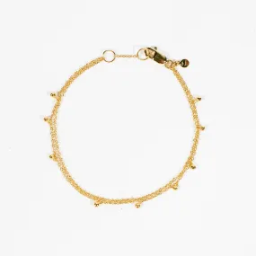 Gold Vermeil Two Strand Drops Bracelet