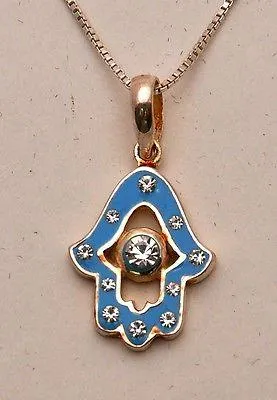 Hamsa Charm Pendant Necklace Kabbalah luck Fatima hand 925 Sterling Silver #4