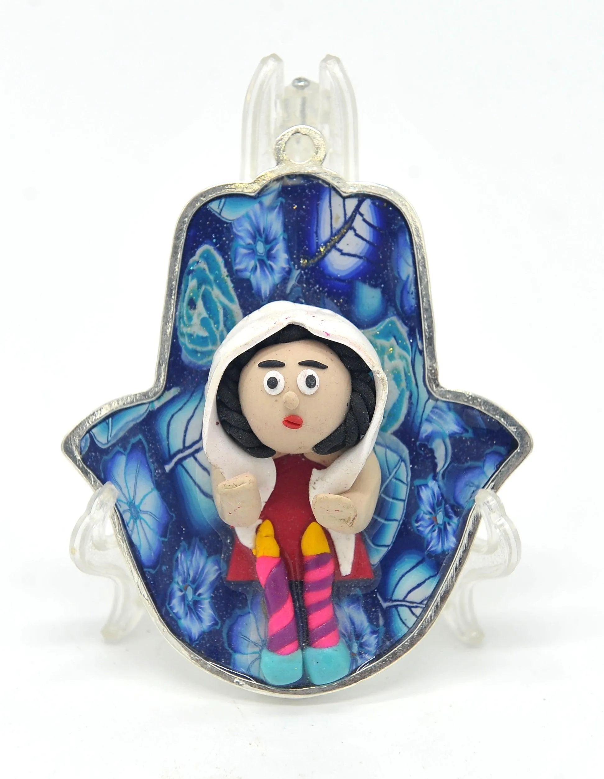 Hamsa Hand Fimo Blessings figure for Home Blessing Wall Hanging #18