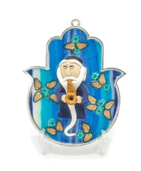 Hamsa Hand Fimo Blessings figure for Home Blessing Wall Hanging Large #23