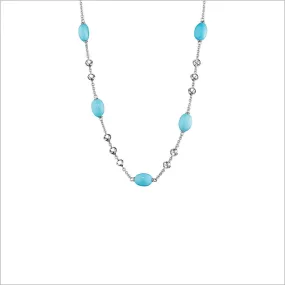 Icona Turquoise 32 Necklace in Sterling Silver