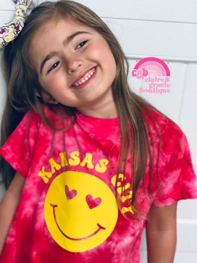 Kansas City Smiley Dyed Tee | Toddler Youth Adult