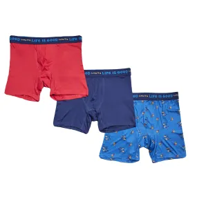 Life is Good Men's 3-Pack Super Soft Boxer Brief