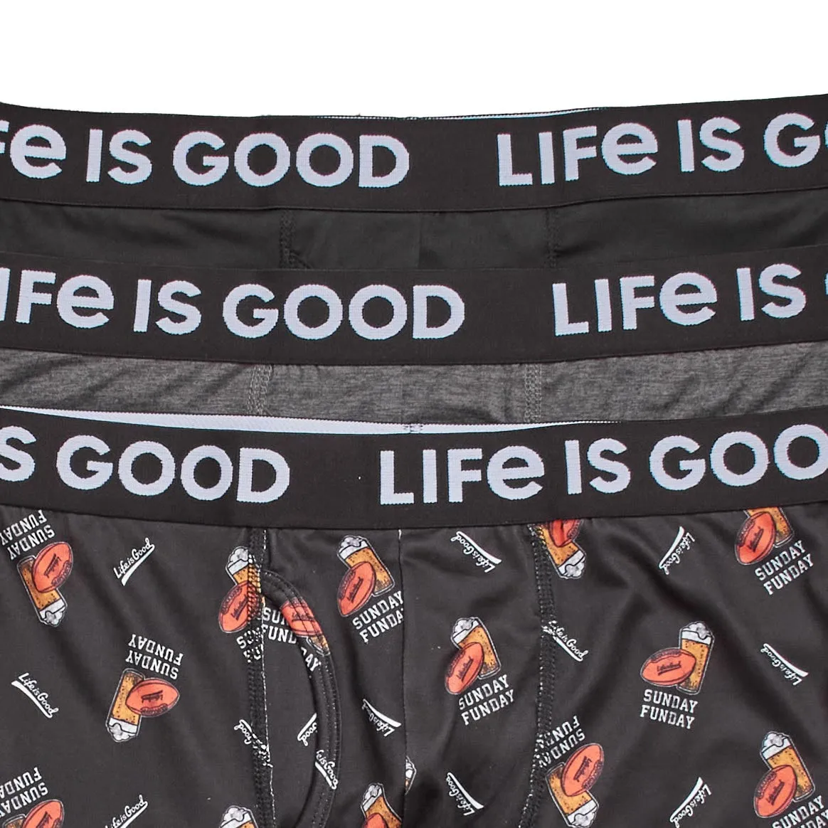 Life is Good Men's 3-Pack Super Soft Boxer Brief