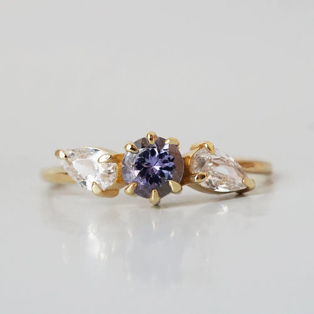 Limited Edition: 14K Tazanite & White Topaz Dewy Ring