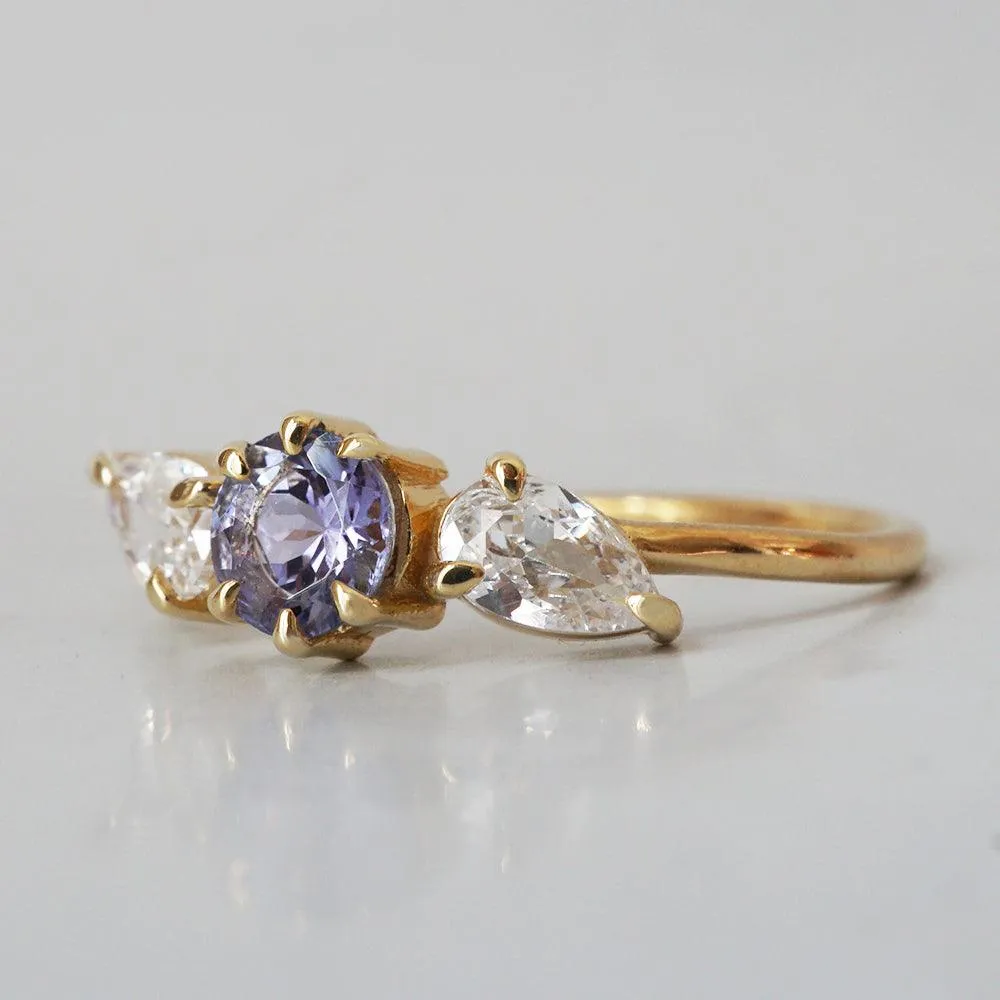 Limited Edition: 14K Tazanite & White Topaz Dewy Ring