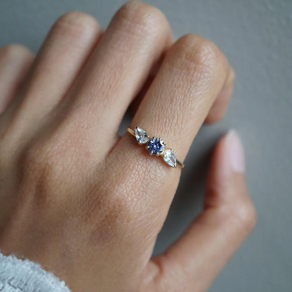 Limited Edition: 14K Tazanite & White Topaz Dewy Ring