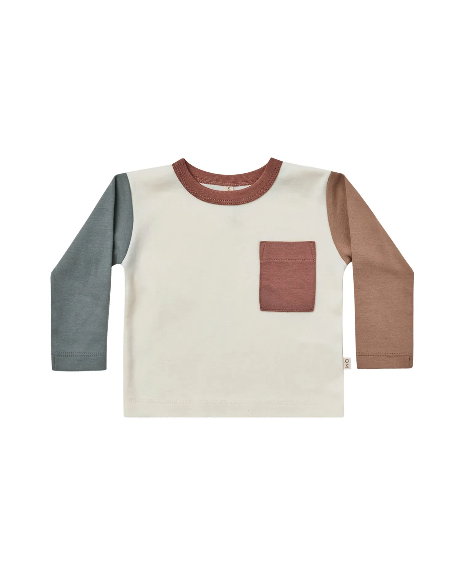 Longsleeve Pocket Tee – Ivory Colorblock