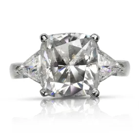 LYS 7 CARAT CUSHION CUT H COLOR SI1 CLARITY DIAMOND ENGAGEMENT RING 14K WHITE GOLD CERTIFIED 6 CT H SI1 BY MIKE NEKTA