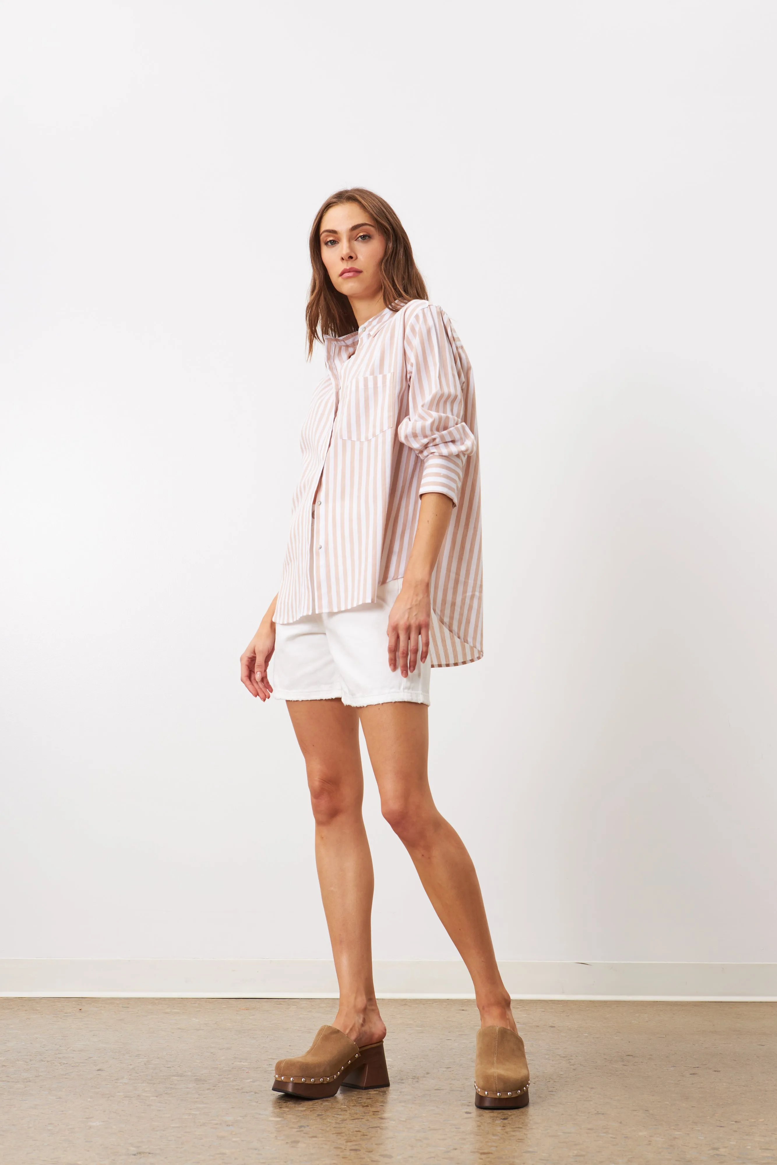 MAEVE STRIPED SHIRT (SEPIA PARASOL) - LINE