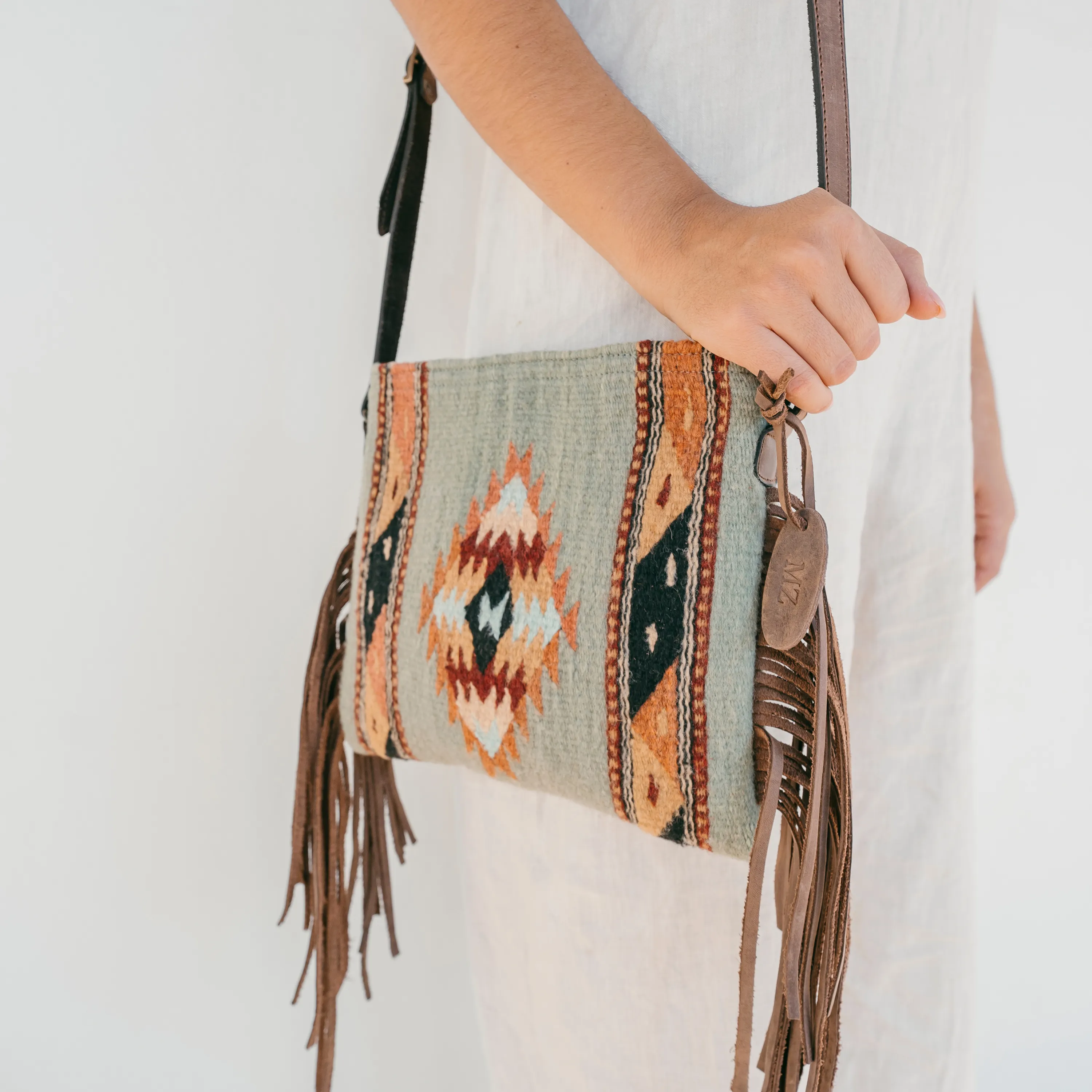 Mints   Diamonds Fringe Bag