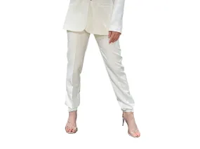 MOTEL Pantalone Sigaretta Elegante Bianco White PE22197