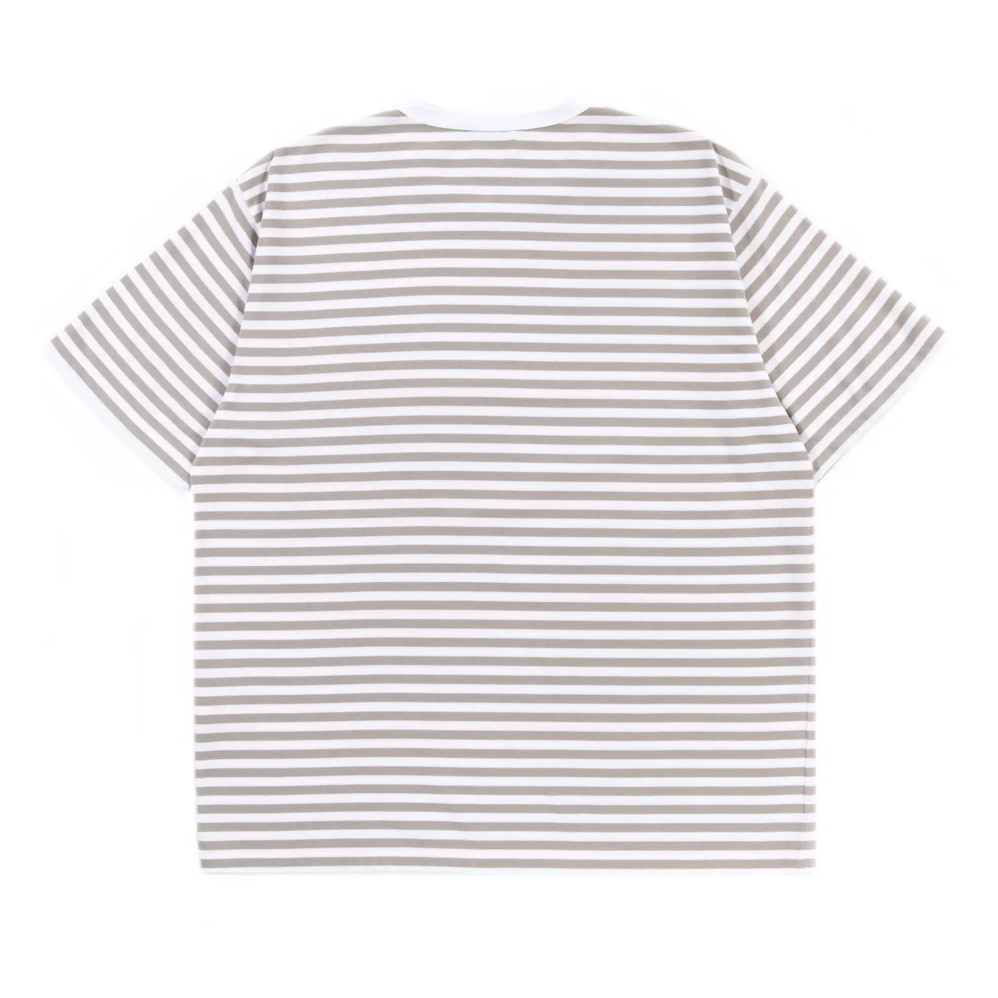 NANAMICA COOLMAX STRIPE JERSEY TEE TAUPE