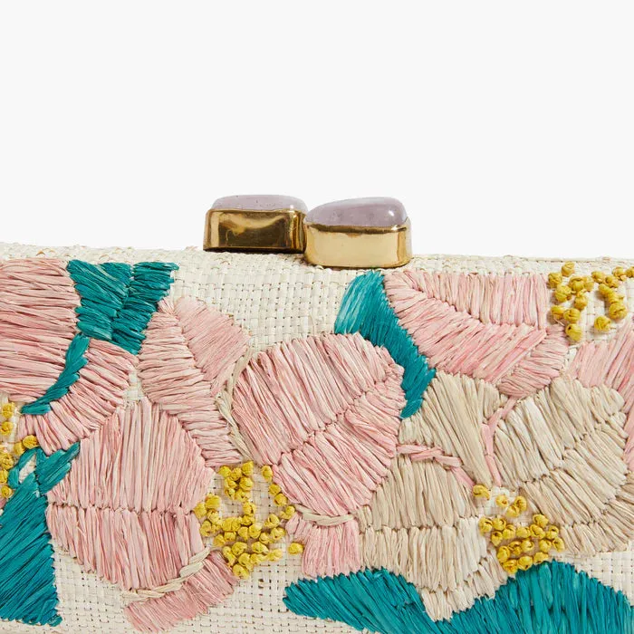 Pamela Munson Scattered Orchids Clutch - Natural/Pink