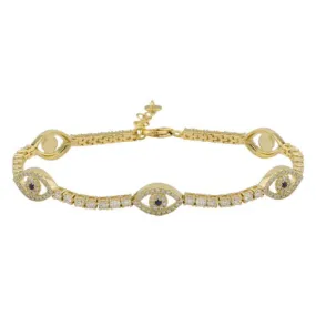 Segment Evil Eyes Diamond Tennis Bracelet