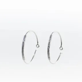 Silver Hammered Wire Hoops