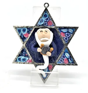 Star of David Fimo Blessings figure for Home Blessing Wall Hanging large #14