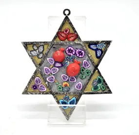 Star of David Fimo Blessings figure for Home Blessing Wall Hanging large #17