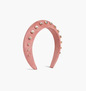 The Jeweled Halo Headband - Pink Moiré