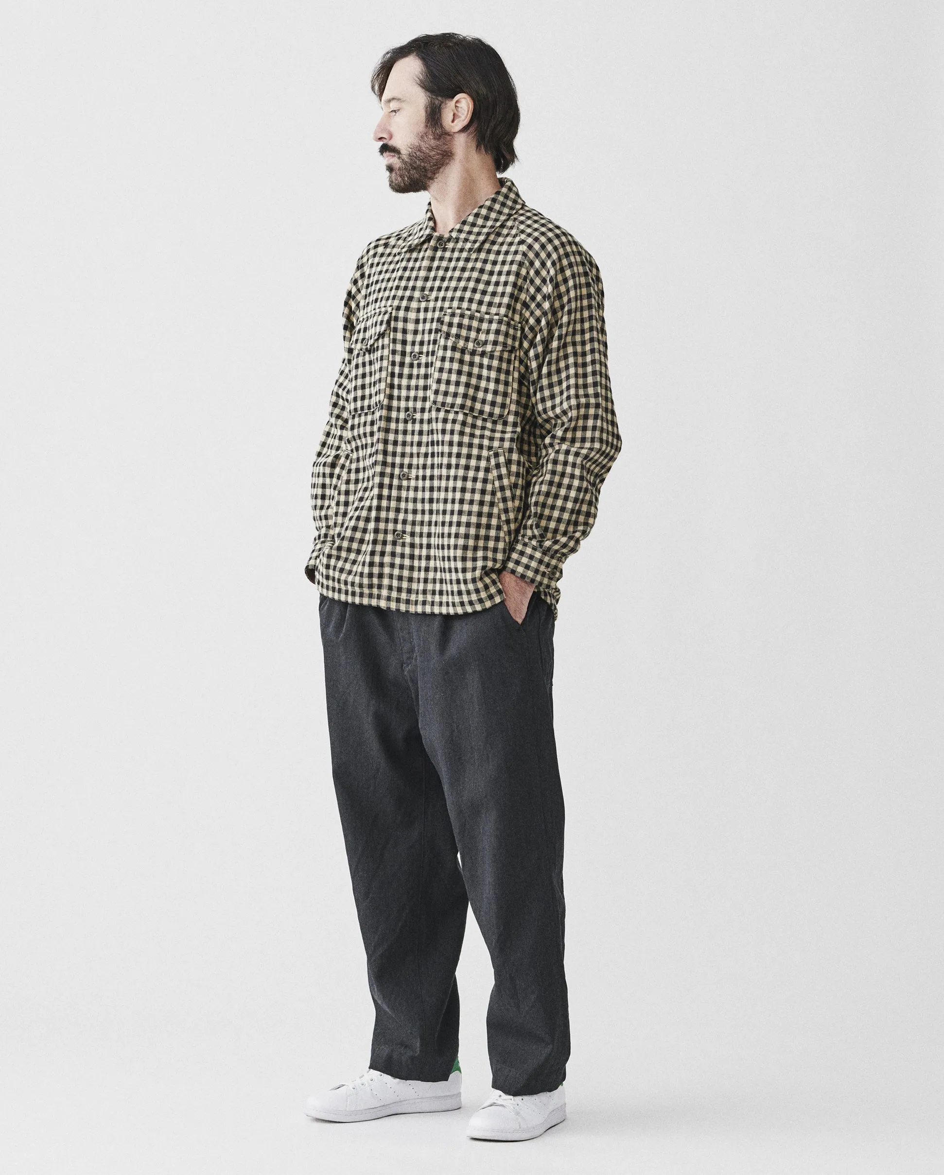 TWILL CHECK REGULAR COLLAR SHIRT / GINGHAM