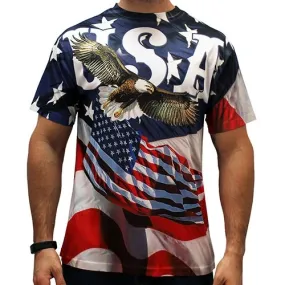 USA Eagle Liberty American Flag Quick Dry T-Shirt