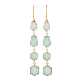 Vama | Zoe Earrings | Metal-Sterling Silver | Stone-Aqua Chalcedony | Finish-Matt